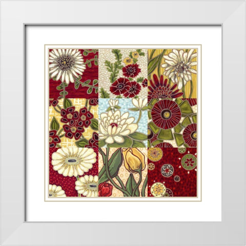 Woodblock Menagerie White Modern Wood Framed Art Print with Double Matting by Deans, Karen
