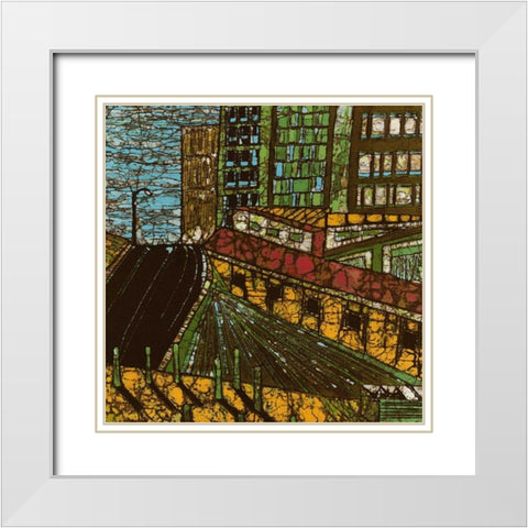 City One White Modern Wood Framed Art Print with Double Matting by Davis, Andrea