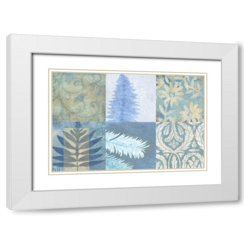 Blue Textures II White Modern Wood Framed Art Print with Double Matting by Vision Studio