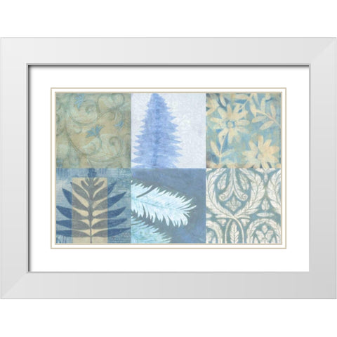 Blue Textures II White Modern Wood Framed Art Print with Double Matting by Vision Studio