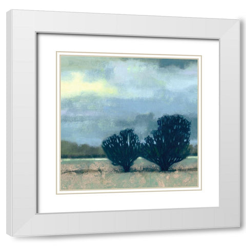 Moonlit Field I White Modern Wood Framed Art Print with Double Matting by Vision Studio