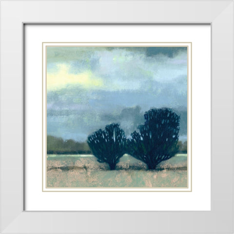 Moonlit Field I White Modern Wood Framed Art Print with Double Matting by Vision Studio