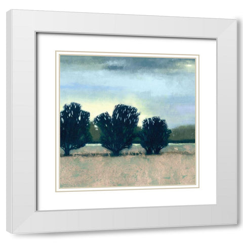 Moonlit Field II White Modern Wood Framed Art Print with Double Matting by Vision Studio