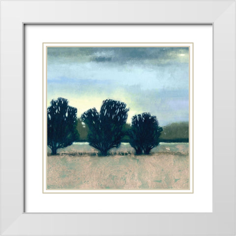 Moonlit Field II White Modern Wood Framed Art Print with Double Matting by Vision Studio