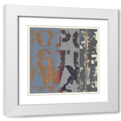 Alphabet Overlay II White Modern Wood Framed Art Print with Double Matting by Vision Studio