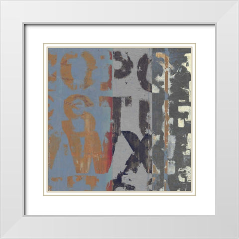 Alphabet Overlay II White Modern Wood Framed Art Print with Double Matting by Vision Studio