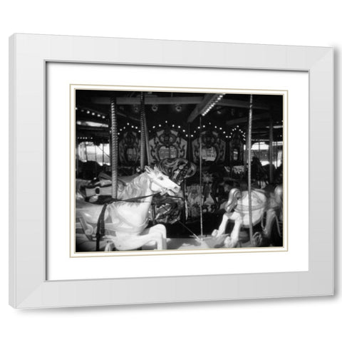 Carousel I White Modern Wood Framed Art Print with Double Matting by Christensen, Jim
