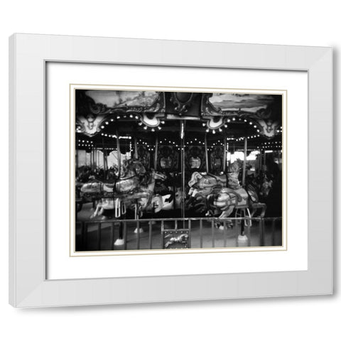 Carousel II White Modern Wood Framed Art Print with Double Matting by Christensen, Jim