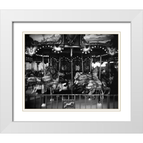 Carousel II White Modern Wood Framed Art Print with Double Matting by Christensen, Jim