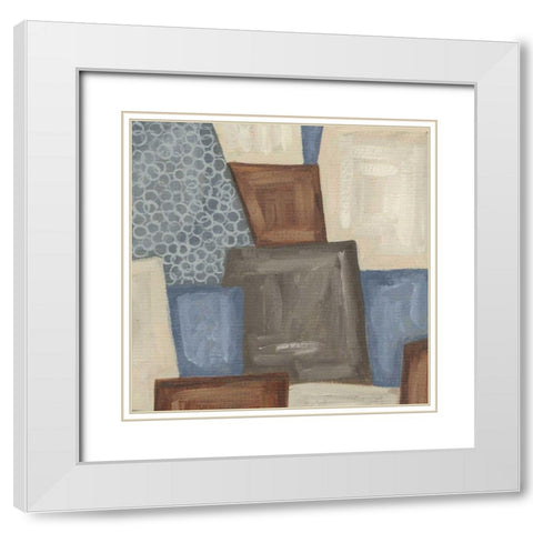 Trapezoids I White Modern Wood Framed Art Print with Double Matting by Deans, Karen