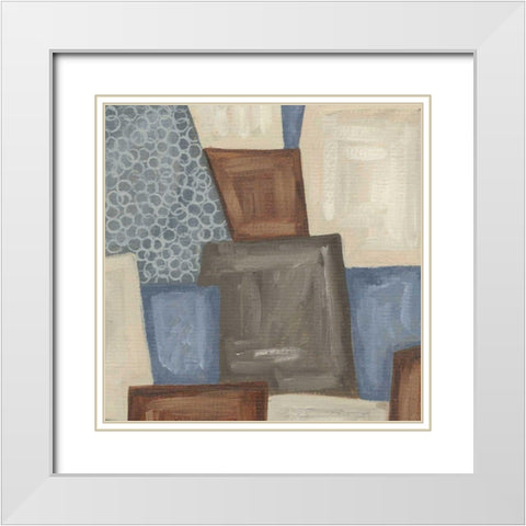 Trapezoids I White Modern Wood Framed Art Print with Double Matting by Deans, Karen