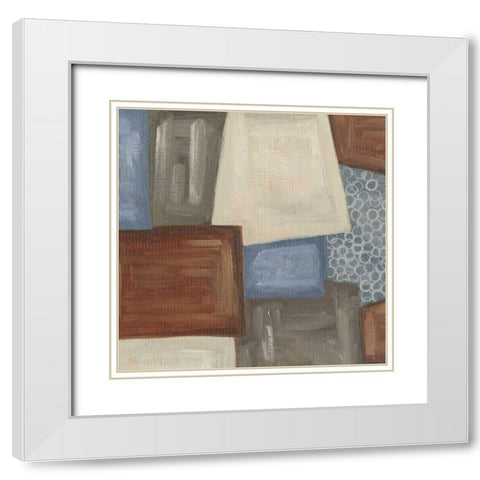 Trapezoids II White Modern Wood Framed Art Print with Double Matting by Deans, Karen