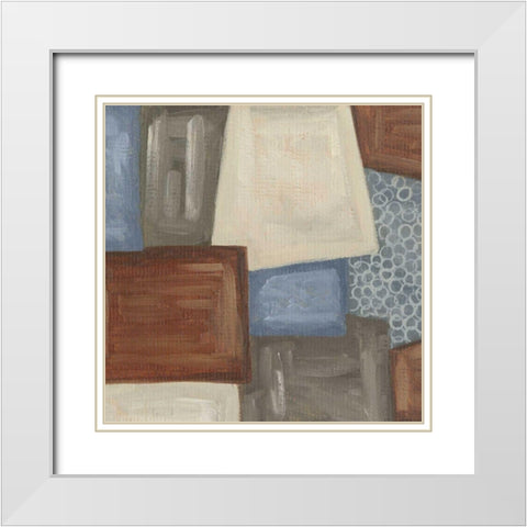 Trapezoids II White Modern Wood Framed Art Print with Double Matting by Deans, Karen