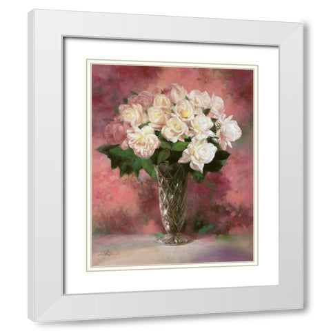 Floral Still Life III White Modern Wood Framed Art Print with Double Matting by Bo, Li