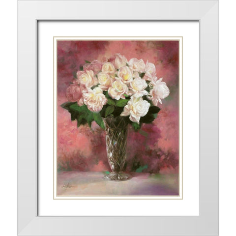 Floral Still Life III White Modern Wood Framed Art Print with Double Matting by Bo, Li