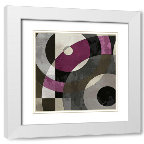 Concentric Squares I White Modern Wood Framed Art Print with Double Matting by Burghardt, James