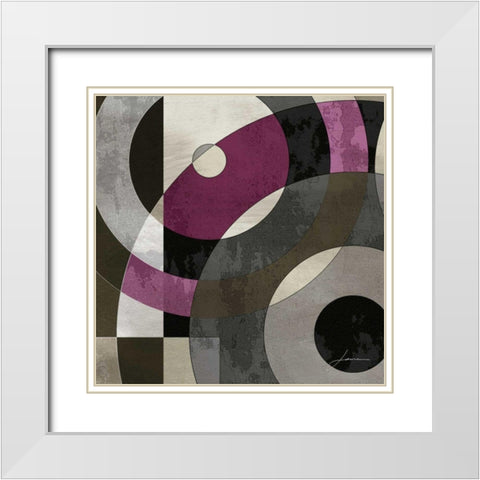Concentric Squares I White Modern Wood Framed Art Print with Double Matting by Burghardt, James