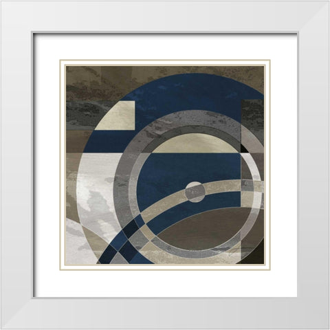 Concentric Squares II White Modern Wood Framed Art Print with Double Matting by Burghardt, James