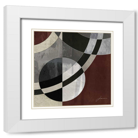 Concentric Squares III White Modern Wood Framed Art Print with Double Matting by Burghardt, James