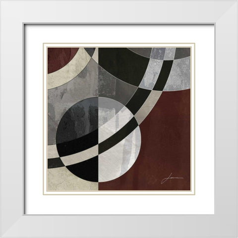 Concentric Squares III White Modern Wood Framed Art Print with Double Matting by Burghardt, James