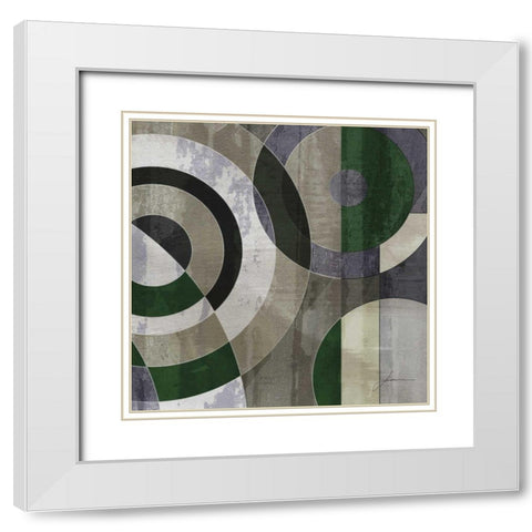 Concentric Squares IV White Modern Wood Framed Art Print with Double Matting by Burghardt, James