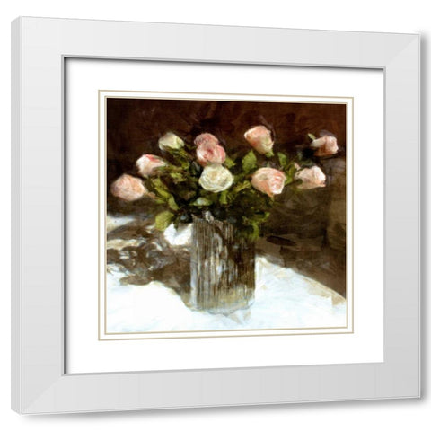 Classic Flowers III White Modern Wood Framed Art Print with Double Matting by Bay, Noah