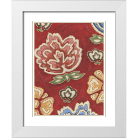 Cheerful Chintz II White Modern Wood Framed Art Print with Double Matting by Deans, Karen