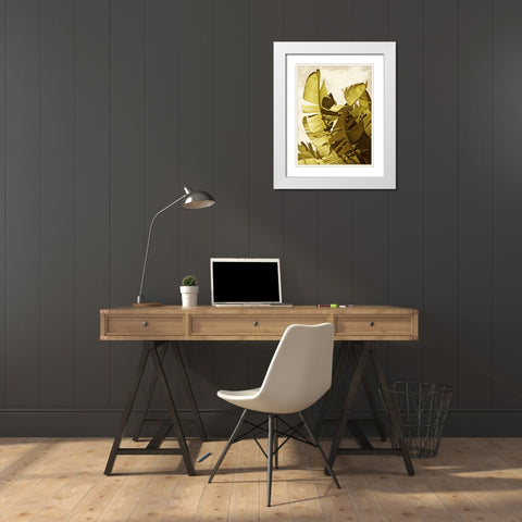 Palm Fronds II White Modern Wood Framed Art Print with Double Matting by Perry, Rachel