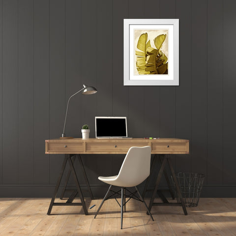 Palm Fronds III White Modern Wood Framed Art Print with Double Matting by Perry, Rachel
