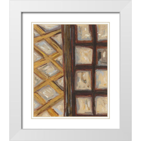 Textured Windows I White Modern Wood Framed Art Print with Double Matting by Deans, Karen
