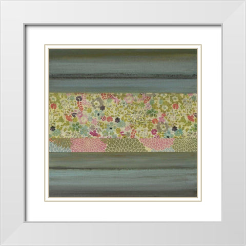 A Gift of Blooms I White Modern Wood Framed Art Print with Double Matting by Green-Aldridge, W.