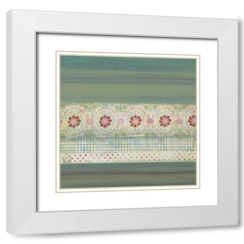 A Gift of Blooms II White Modern Wood Framed Art Print with Double Matting by Green-Aldridge, W.