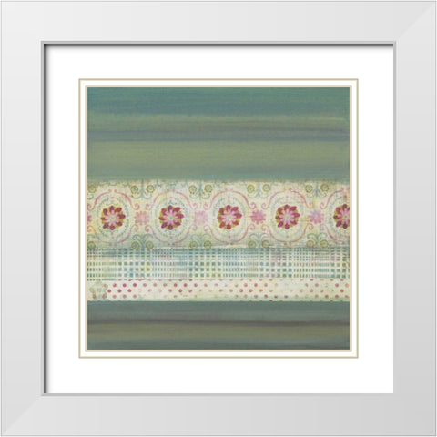 A Gift of Blooms II White Modern Wood Framed Art Print with Double Matting by Green-Aldridge, W.