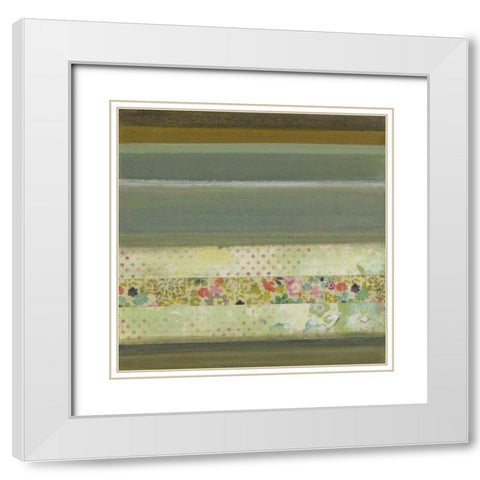 A Gift of Blooms III White Modern Wood Framed Art Print with Double Matting by Green-Aldridge, W.