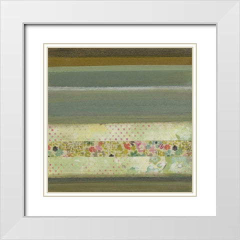 A Gift of Blooms III White Modern Wood Framed Art Print with Double Matting by Green-Aldridge, W.