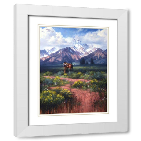 Flowers for Mama White Modern Wood Framed Art Print with Double Matting by Sorenson, Jack