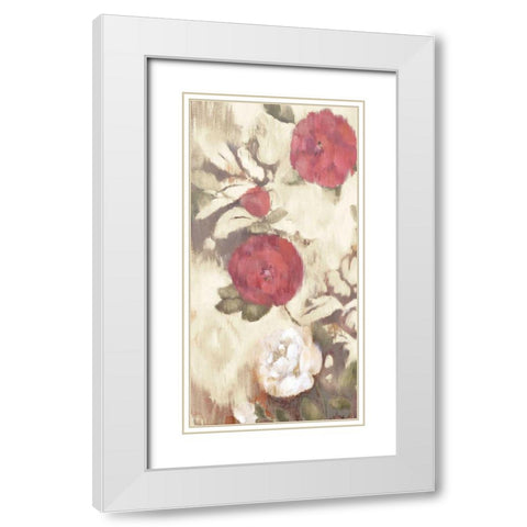 Ikat Rose III White Modern Wood Framed Art Print with Double Matting by Cohen, Marietta