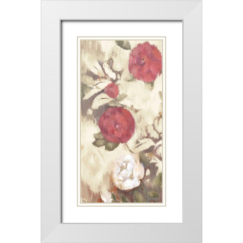 Ikat Rose III White Modern Wood Framed Art Print with Double Matting by Cohen, Marietta