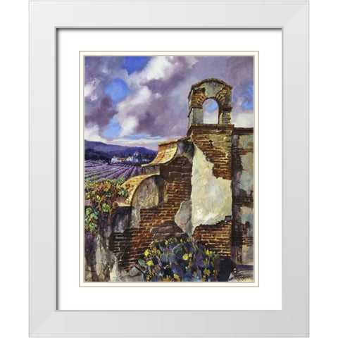 Mission Vineyard White Modern Wood Framed Art Print with Double Matting by Hadfield, Clif