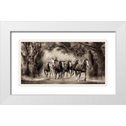 The Chase II White Modern Wood Framed Art Print with Double Matting by Drost, David