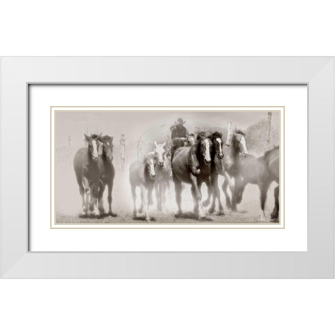 The Chase III White Modern Wood Framed Art Print with Double Matting by Drost, David