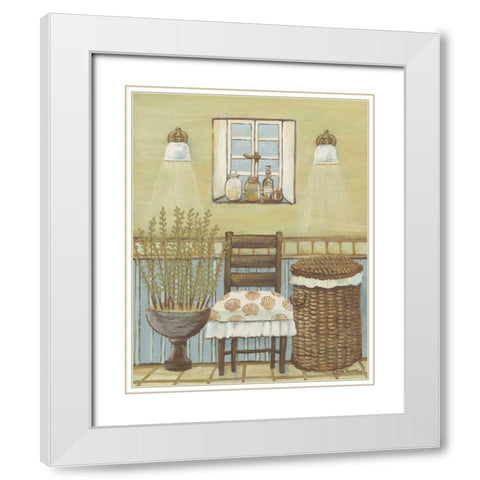Seabreeze Bath III White Modern Wood Framed Art Print with Double Matting by Russell, Wendy