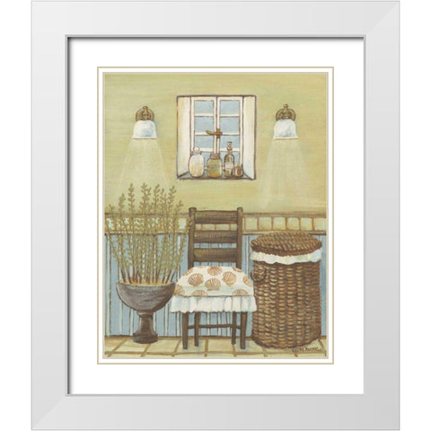 Seabreeze Bath III White Modern Wood Framed Art Print with Double Matting by Russell, Wendy