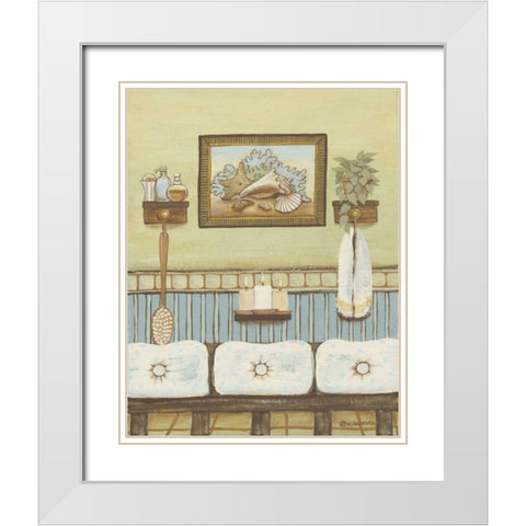 Seabreeze Bath IV White Modern Wood Framed Art Print with Double Matting by Russell, Wendy