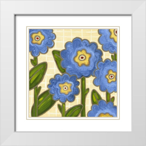 Annie Blue II White Modern Wood Framed Art Print with Double Matting by Deans, Karen