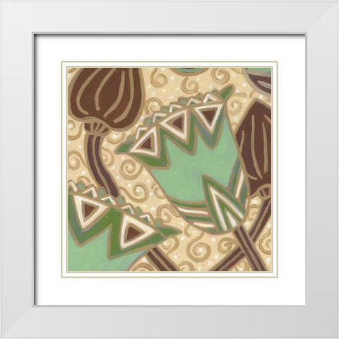 Cleo Aqua I White Modern Wood Framed Art Print with Double Matting by Deans, Karen
