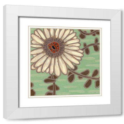 Cleo Aqua II White Modern Wood Framed Art Print with Double Matting by Deans, Karen