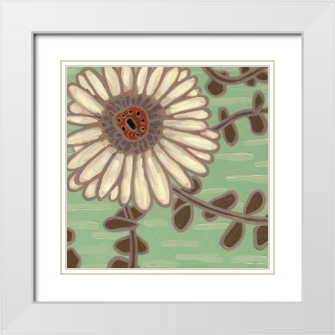 Cleo Aqua II White Modern Wood Framed Art Print with Double Matting by Deans, Karen