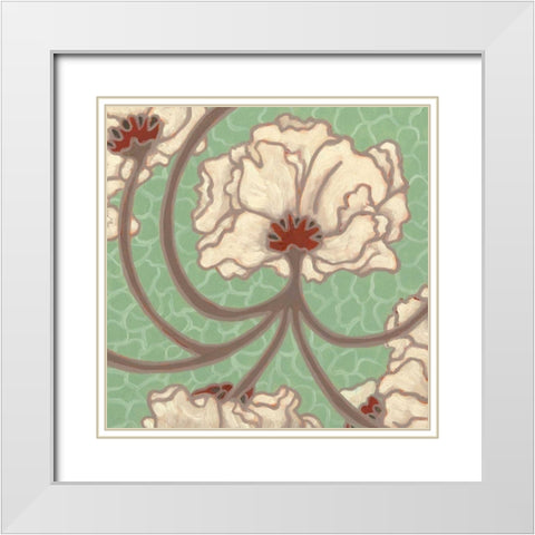 Cleo Aqua III White Modern Wood Framed Art Print with Double Matting by Deans, Karen