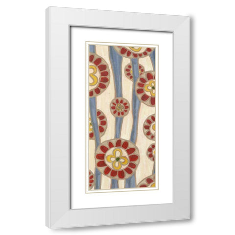 Flowing Flowers I White Modern Wood Framed Art Print with Double Matting by Deans, Karen
